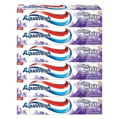 6x Aquafresh Tandpasta Active White 100 ml