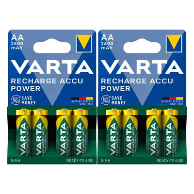2x Varta Oplaadbare Batterijen AA 2600 mAh Blister 4 stuks