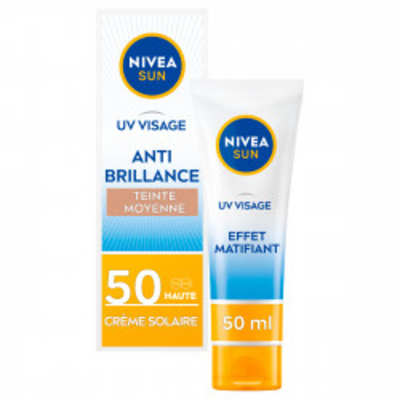 12x NIVEA Sun Zonnecrème Gezicht Anti-Shine SPF 50 50 ml