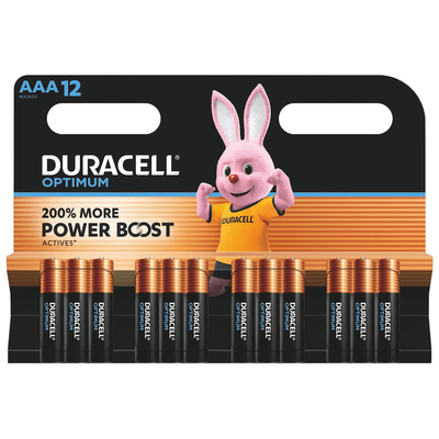 2x Duracell Alkaline Batterijen Optimum AAA 12 stuks