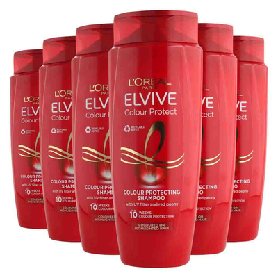 6x L'Oréal Elvive Color Pro Vive Shampoo 700 ml