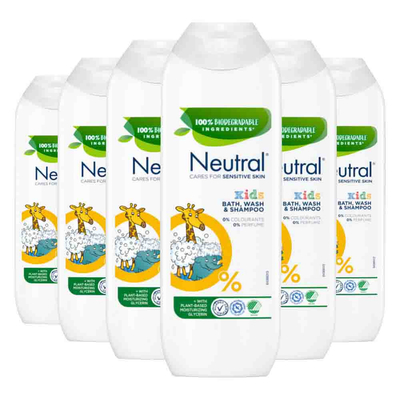 6x Neutral Kids Showergel Wash&Bath 250 ml