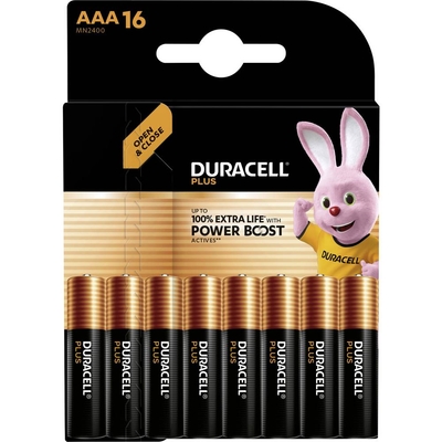 Duracell AAA Plus Power Boost Alkaline 16 stuks AAA batterijen