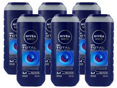 Nivea Men Total Relax Douchegel Voordeelverpakking 6x250 ml