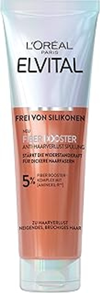 L'Oréal Paris Fiber Booster Anti-haaruitvalconditioner, conditioner tegen haaruitval, voor dichter en sterker haar, versterkt haarvezels, minder haarbreuk, tegen haarverlies, Elvital, 150 ml