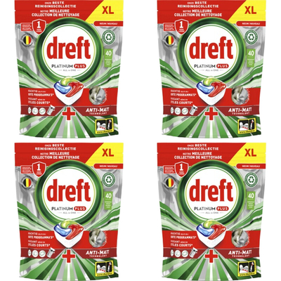 Dreft Platinum Plus Regular & Plus vaatwastabletten  - 4 wasbeurten
