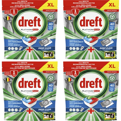 Dreft Platinum Plus Plus vaatwastabletten  - 4 wasbeurten