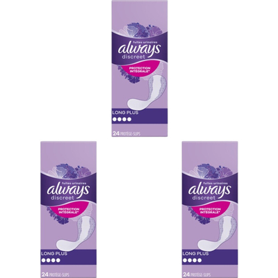 Always Inlegkruisje Discreet Long Plus 3-pack Maandverband 3 stuks