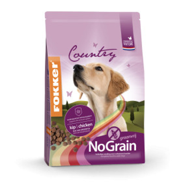 Fokker Country No Grain kip hondenvoer 13 kg - hondenbrokken