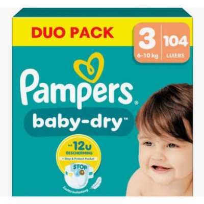 Pampers Baby Dry  luiers maat 3 - 104 stuks