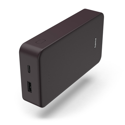 Hama Colour 20 Power Pack 20000 mAh 2 Outputs:USB-C USB-A Powerbank Paars