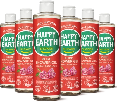 Happy Earth 100% Natuurlijke Bundel Pure Douchegel Floral Patchouli 300ML