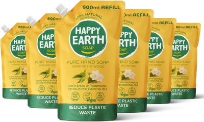 Happy Earth 100% Natuurlijke Bundel Pure Handzeep Jasmine Ho Wood REFILL 600ML
