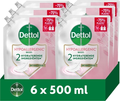 Dettol - Handzeep - Antibacterieel - Navulling Sensitive - 6x 500ML 