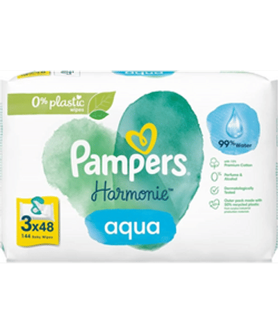 Pampers Harmonie Aqua billendoekjes - 144 stuks