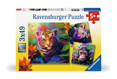 Ravensburger puzzel Jungle Babies - Drie puzzels - 49 stukjes - kinderpuzzel