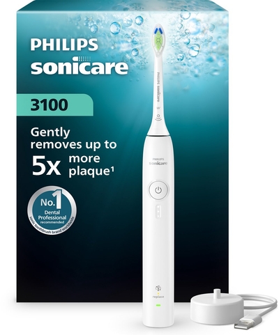 Philips Sonicare 3100 Series – Elektrische Tandenborstel – Wit – Wittere tanden – HX4031/21