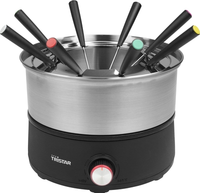 Tristar Fondueset Elektrisch FO-1110 - 1200W - 1,5L voor 8 personen - Incl 8 fonduevorkjes - PFAS-vrij