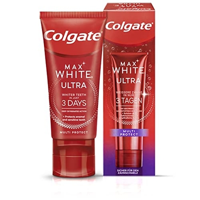 Colgate Tandpasta Max White Ultra Multi Protect 50 ml, tandpasta voor wittere tanden en langdurige frisheid