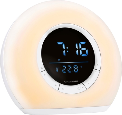 Grundig Wake-Up Light Wekker – Digitale Wekker met Radio en Bluetooth – Lichtwekker met LED-Display – Wake up Light - Wit