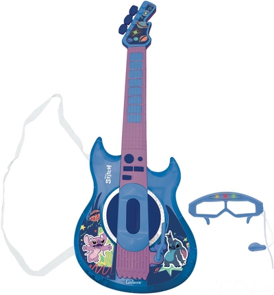 Stitch Elektronische gitaar met verlichting, bril en microfoon