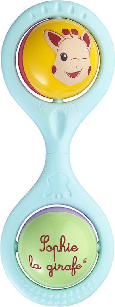 Sophie de giraf Twist Rattle Blauw - Rammelaar met Draaibare Ballen en Tinkelende Belletjes - Kraamcadeau - In Luxe Geschenkdoosje