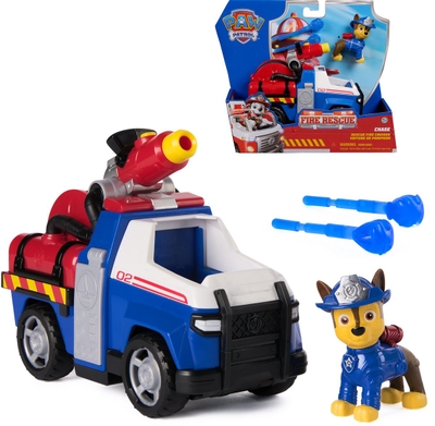 PAW Patrol Fire Rescue: Chase brandweer-politieauto met actiefiguur, projectielwerper en speelgoedtruck