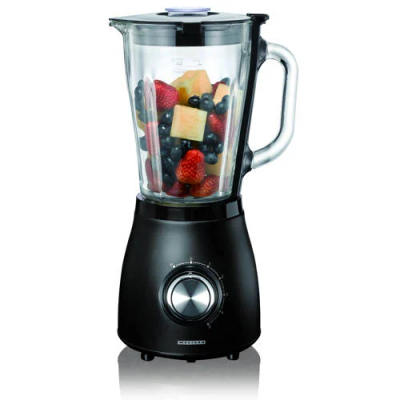 Melissa 16180133 - Blender met 5 snelheidinstellingen en een pulse-functie, 1,5 liter capaciteit - Mat zwart