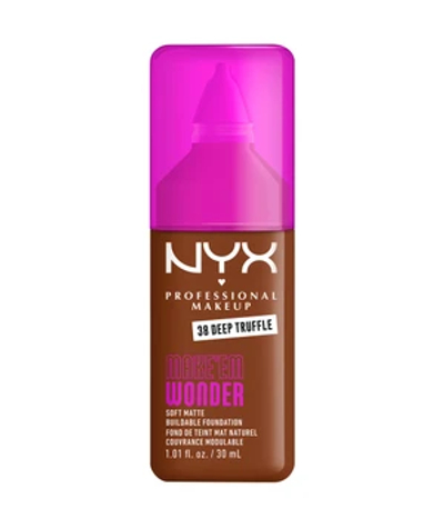 NYX Professional Make Up Make 'EM Wonder Foundation - Zachte matte finish - Met huidverzorgende vitamine C en hyaluronzuur - Deep Truffle