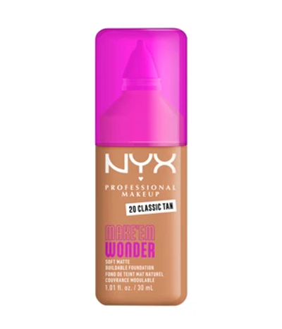 NYX Professional Make Up Make 'EM Wonder Foundation - Zachte matte finish - Met huidverzorgende vitamine C en hyaluronzuur - Classic Tan