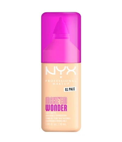 NYX Professional Make Up Make 'EM Wonder Foundation - Zachte matte finish - Met huidverzorgende vitamine C en hyaluronzuur - Pale