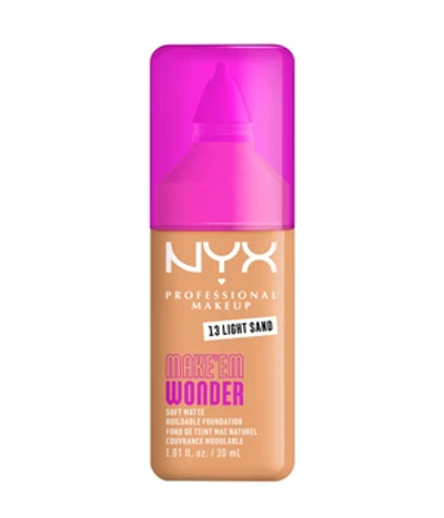 NYX Professional Make Up Make 'EM Wonder Foundation - Zachte matte finish - Met huidverzorgende vitamine C en hyaluronzuur - Light Sand