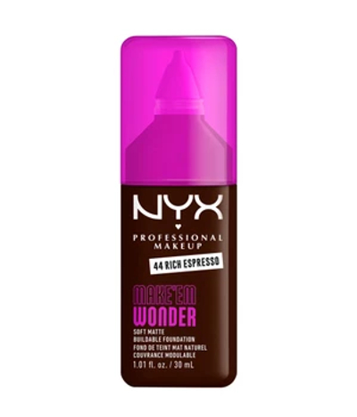 NYX Professional Make Up Make 'EM Wonder Foundation - Zachte matte finish - Met huidverzorgende vitamine C en hyaluronzuur - Rich Espresso