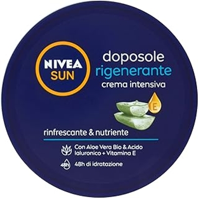 Nivea Sun Intensieve aftersun-crème regenereren, 300 ml, aftersun-body cream, biologisch aloë vera, hyaluronzuur en vitamine E, vochtinbrengende en verfrissende lichaamscrème