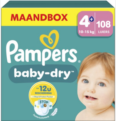 Pampers Baby Dry  luiers maat 4 plus - 108 stuks