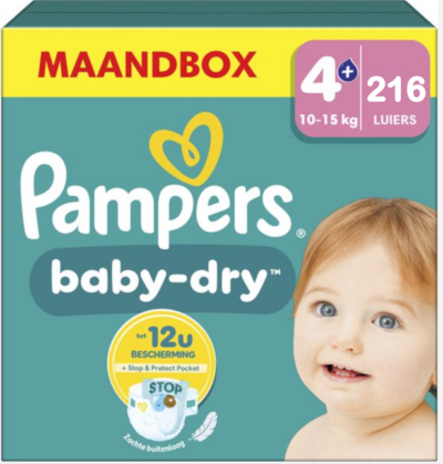 Pampers Baby Dry  luiers maat 4 plus - 216 stuks