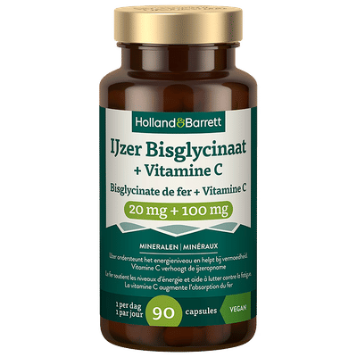 Holland & Barrett IJzer Bisglycinaat + Vitamine C 20mg + 100mg - 90 capsules