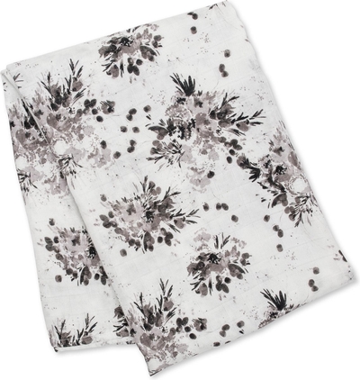 Lulujo - hydrofiele doek - swaddle - bamboo - 120x120 cm - Black Floral