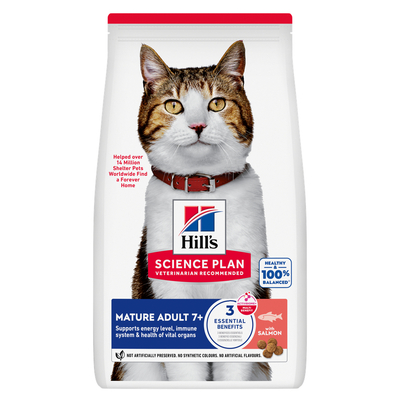 10kg Hill's Science Plan Mature Adult 7+ Zalm droogvoer voor katten - kattenbrokken