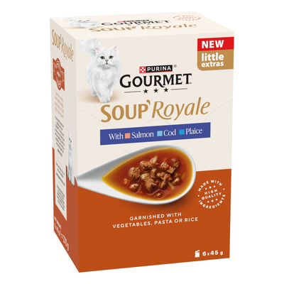 Megapack 24x45g Gourmet Soup Royale Visselectie nat kattenvoer - natvoer katten