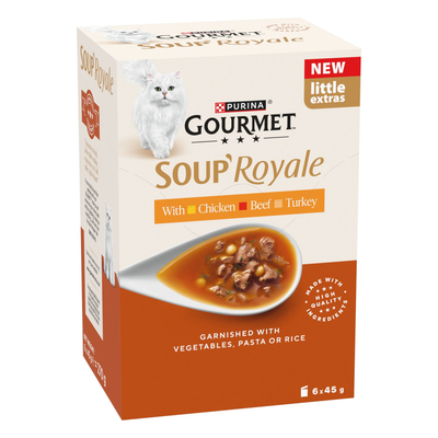 6x45g Gourmet Soup Royale Vleesselectie Kattenvoer nat - natvoer katten