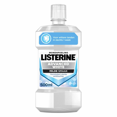 3x Listerine Mondwater Advanced White Mild 500 ml