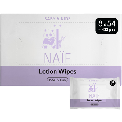 Naif Plasticvrije Lotion billendoekjes - 432 stuks