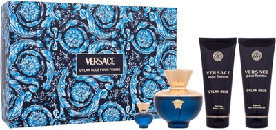 Versace Pour Femme Dylan Blue Eau de Parfum Spray 100 ml + Body Lotion 100 ml + Shower Gel 100 ml + Mini - Geschenkset Dames