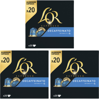 L'OR Espresso decaffeinato capsules 3-pack Nespresso compatible koffiecups 3 stuks