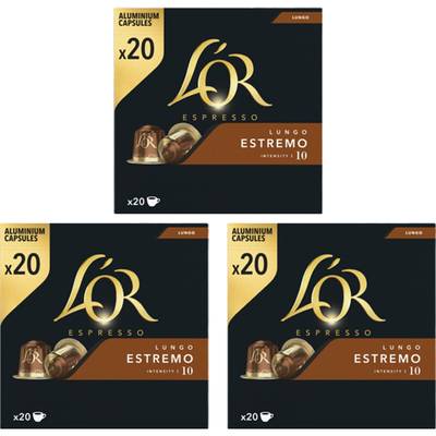 L'OR Espresso lungo estremo capsules 3-pack Nespresso compatible koffiecups 3 stuks