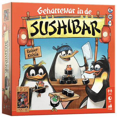 999 Games - Geharrewar in de Sushibar - Snel dobbelspel voor het hele gezin - Gezelschapsspel - Familiespel - Klein cadeautje - bevat spelregels in NL en EN en FR