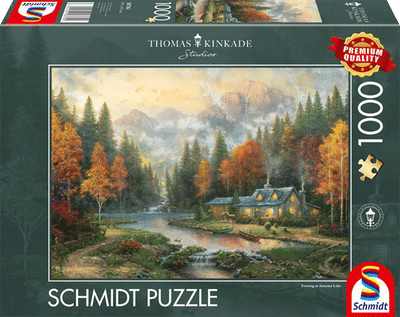 Schmidt Spiele - Thomas Kinkade Studios - Herfstavond aan het meer, 1000 stukjes