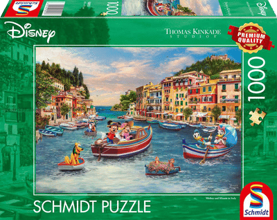 Schmidt Spiele - Thomas Kinkade Studios - Disney Mickey en Minnie in Italië, 1000 stukjes