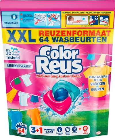 Color Reus  wascapsules gekleurde was - 64 wasbeurten